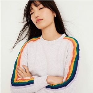 Madewell Rainbow-Inset Crop Sweatshirt